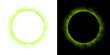 © siaminka - Realistic circular green smoke frame with soft edges and transparent texture isolated on white and black backgrounds for design use