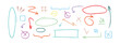 © Exceptional W. - Set of Hand drawn doodle design Colorful charcoal or pencil drawn punctuation marks. Cute handwritten crown, heart, star with marker stroke pencil highlight. brush art design. Vector