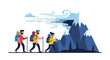 © ELMORE - Adventurous Climbers Ascend Snowy Mountain Peaks on Thrilling Expedition