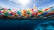 © Suhel_AI Design - Ocean pollution with plastic trash floating on the water surface problem
