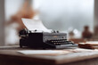 © SolaruS - Vintage typewriter with paper on desk. Nostalgic, creative writing concept. Ideal for blog posts, articles, and website imagery, evoking inspiration and history.