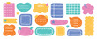 © AnyaLi - Crayon memo text boxes and frames  doodle set. Pencil stickers for planners, note frames in sketch style. Grunge textured hand drawn illustrations isolated on white background.