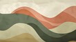 © Unslux - abstract soft Vintage style abstract wave background with a mix of olive green, terracotta and cream