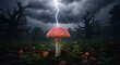© saiful - Mushroom Under Lightning - A Dramatic Natural Phenomenon.