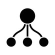© Freefire - Simple black icon representing a hierarchical structure with a central node and three child nodes connected by curved lines