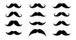 © Asyam Design - Set of Eleven Different Black Silhouette Mustaches Vector Collection