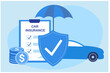 © panchanok - Car insurance and insurance policy. Car safety, assistance and protection concept vector illustration