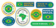 © titusurya - Made in brazil text stickers, emblems, badges, and logos collection for product.