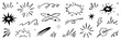 © Polina Tomtosova - Comic cartoon line explosive effect, speed burst motion element set. Comic boom burst, explosive smoke, line speed cartoon element icon. Hand drawn sketch action boom effect. Vector illustration