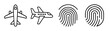 © Zubaraj - Airline transport and digital security biometric identity icons