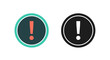 © MosaAmena - Two warning sign icons one in color and one in monochrome