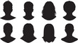 © MDHRIDOY - Diverse human head silhouettes with a variety of modern hairstyles