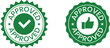 © Hanan - Green approved stamp and thumbs up Approved stamp on transparent background.