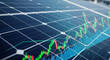 © Tanakorn - Solar panel energy stock market investment shows positive financial esg reporting on global network. graph and chart shows business growth and clean power technology