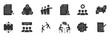 © Shekhar438 - Partnership solid icon set. Collaboration solid icons. Stakeholder solid icon set. Containing business, collaboration, teamwork, Management, investors, partners and more icons.