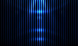 © expertdesign99 - Abstract glowing blue letter e formed by sleek vertical stripes, modern digital pattern background