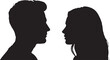 © MDHRIDOY - Silhouetted profiles of man and woman looking at each other