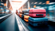 © Andrey - Suitcases traveling on a moving walkway, showing travel, logistics, and journey concepts in a modern airport terminal