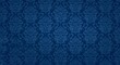 © helga - Elegant blue damask background with intricate floral patterns, ideal for luxury designs and vintage-themed projects, adding a touch of classic sophistication.