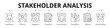 ©  karyative - Stakeholder Analysis Line Banner Web Icon Set Vector Illustration