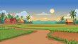 © Surkhab Ahmad - A beautiful asian village morning scene lush green vector illustration ai generated