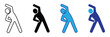 © Bar - Stick figure stretching exercise vector icon set: side bend for fitness and wellbeing. isolated on white background
