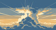 © Fiiqu - Cross Rising Above the Clouds at Sunset