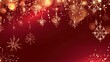 © tao - A red background with falling snowflakes, golden lights, and a deep red gradient, creating a Christmas/New Year festive atmosphere, leaving ample space for text or graphics.