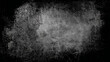 © Vector valley - black background with white dust particles and grunge texture frame, abstract dark distressed vignette overlay