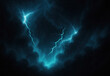 © DesignSells - Cosmic lightning bolt arcs through a dark starry nebula, electric blue plasma tendrils illuminate the void beside shimmering stars, creating a dramatic space phenomena scene