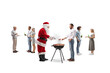 © Ljupco Smokovski - People at a christmas bbq party with Santa Claus