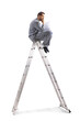 © Ljupco Smokovski - Pensive man in pajamas sitting on a ladder