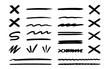 © abubaker - Hand Drawn Marker Lines and X Symbols Set – Grunge Doodle Brush Strokes Collection
