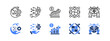 © Jefri - Technological advancement, Digital transformation, Market growth, Partnerships, Product innovation with two styles, line and duotone icon.
