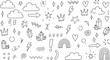© MDMAHBUBUR - Outline Doodles Pattern Featuring Stars, Clouds, Rainbows, Hearts, Crowns and Crystals