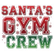 © anis criator - Santa’s Gym Crew bold athletic typography with team-style text and small snowflake decorations, festive fitness vector on white background