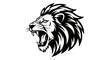 © Azizi - Fierce lion head illustration with stylized mane and sharp teeth design portraying strength