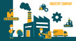 © Vector Market - Industrial complex flat illustration workers factory machinery manufacturing production and supply chain