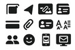 © Olha - Email Interface Icons. Solid style icons of email interface elements: compose button, send arrow, toolbar icons, subject line bar,