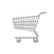 © Vooglo.com - A simple line drawing of a shopping cart, isolated on a, representing commerce and retail