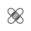 © stock.metket.com - Two crossed bandage strips forming an x shape