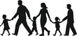 © Badsha_Fahad - Silhouette of a family walking together holding hands in unity and togetherness on transparent background