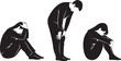 © MDHRIDOY - Three Silhouetted Figures Depicting Sadness, Despair, and Loneliness