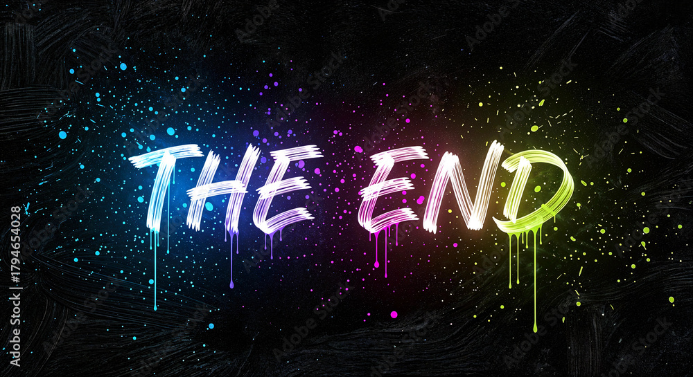 The End – A Splash of Neon Closure, Where Colors Drip, Lights Glow, and ...