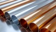 © Cendana - Metallic pipes close-up with reflective sheen