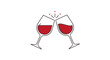 © kulpie - Elegant celebration illustration, two wine glasses toasting for a special occasion