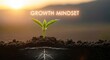 © Muhammad - Growth mindset motivational plant sprout emerging from soil under sunrise light inspirational success quote positive thinking self improvement mindset training visual