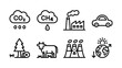 © MDANTOR - Icons representing greenhouse gases and environmental pollution sources