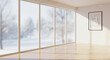 © MM - Bright modern room with winter view offers calm and beautiful simplicity zoom background