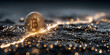 © thodonal - Bitcoin coin on glowing network lines with soft bokeh background